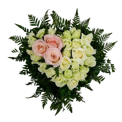 Arranjo de Coração: Rosas e Rosas