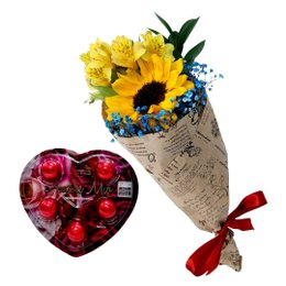 Imagem de Encantador Buquê com 1 Girassol e Bombom Viermon