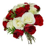 Buquê Rosas Vermelhas e Brancas Alma Gêmea