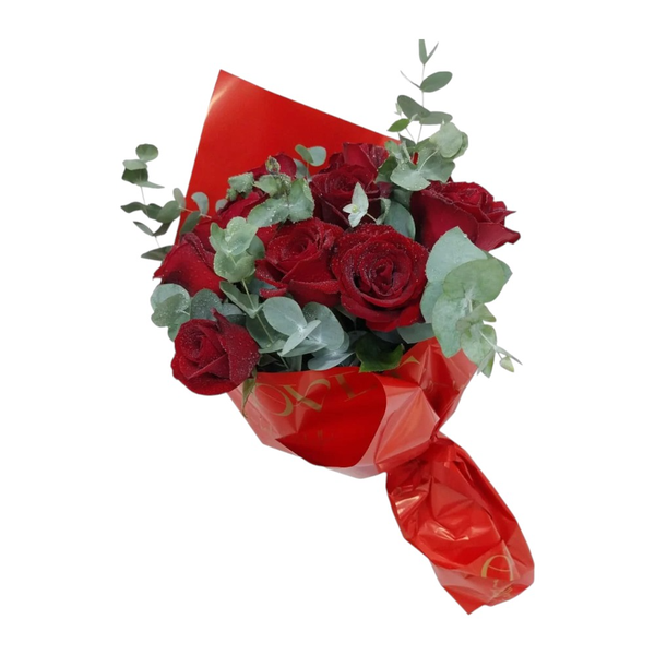 Buquê Carinho Rosas e Eucalipto