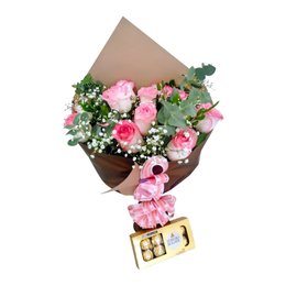 Imagem de Buquê Jumilia Cor de Rosa e Ferrero Rocher 