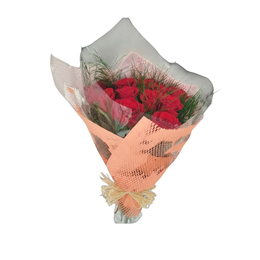 Imagem de Buquê de Rosas Vermelhas Colmeia Pêssego