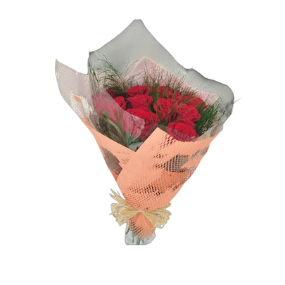 Buquê de Rosas Vermelhas Colmeia Pêssego