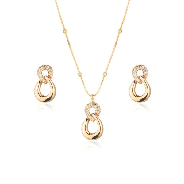 Conjunto  de Colar e Brincos Elos Semijoia