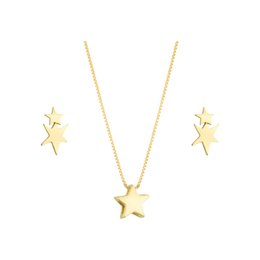 Imagem de Conjunto Colar e Brinco Estrela Semijoia