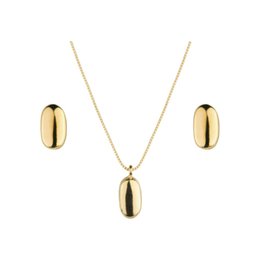 Imagem de Conjunto de Colar e Brinco Oval Semijoia