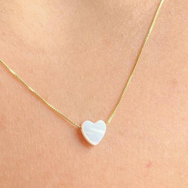 Colar Coração Madre Pérola Semijoia