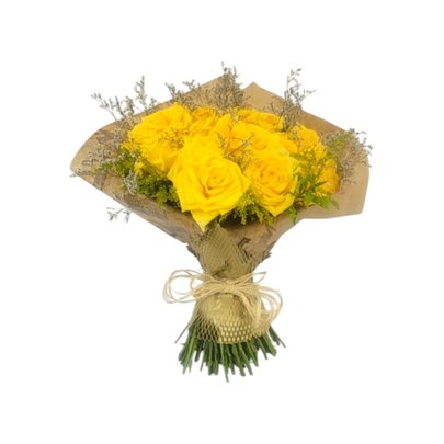 Buquê de Rosas Amarelas com 12 Rosas Amarelas