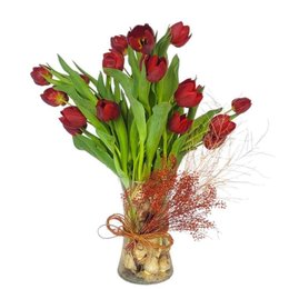 Imagem de Buquê de Tulipas em Jarro Com 15 Flores
