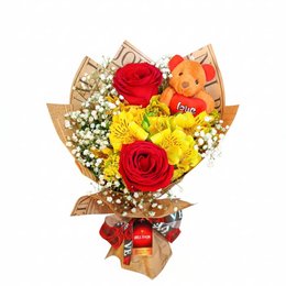 Imagem de Buquê de Rosas Amor em Abraço