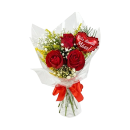 Imagem de Buquê de Rosas Vermelhas A Melhor Mãe 
