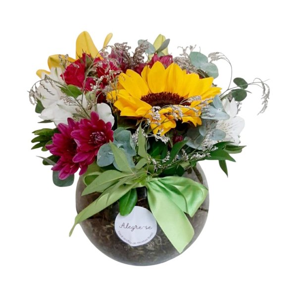Arranjo Pequeno Encanto Flores Mistas Coloridas