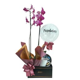 Imagem de Caixa Giuliana flores com Orquídea e balão 