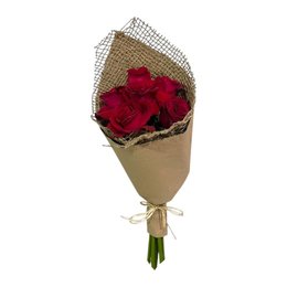 Imagem de Buquê Clássico de Rosas Vermelhas na Juta