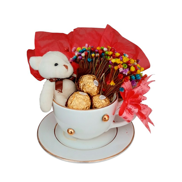 Bouquet na Xícara Ouro