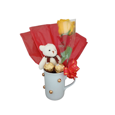 Bouquet na Caneca Ouro Alegria