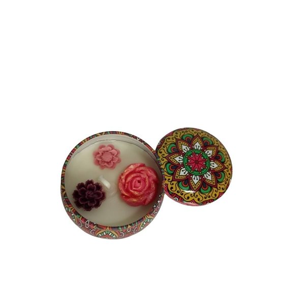 Vela Aromática em Lata com Rosas