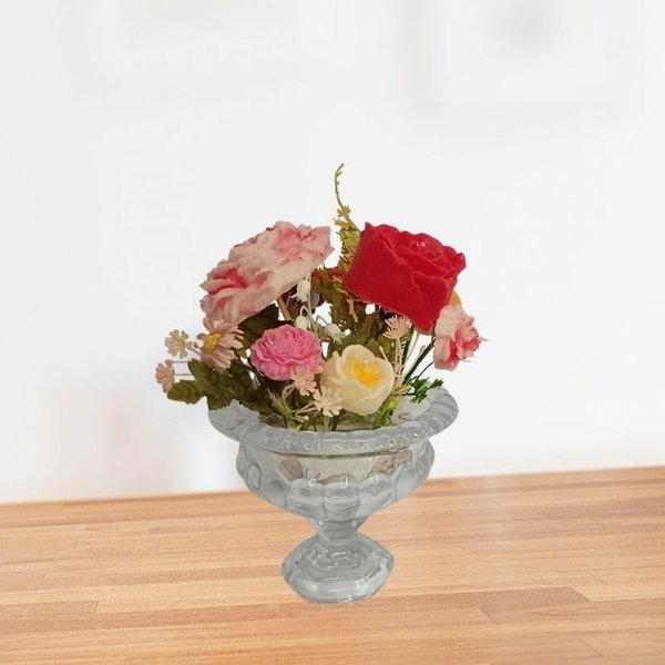 Vaso Amor e Rosas em Velas Aromaticas