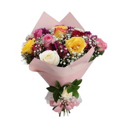 Imagem de Buquê de 12 Lindas Rosas Coloridas
