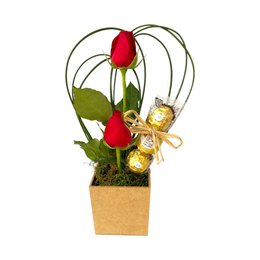 Imagem de Arranjo com Rosas e Ferrero