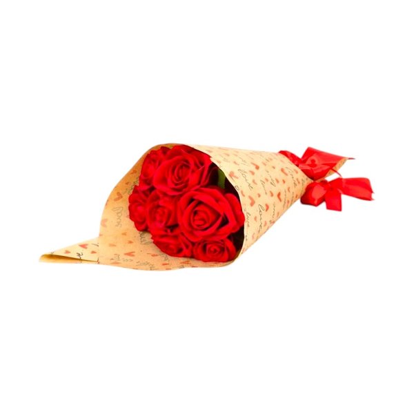 Buquê de 7 Rosas Vermelhas Artificiais 