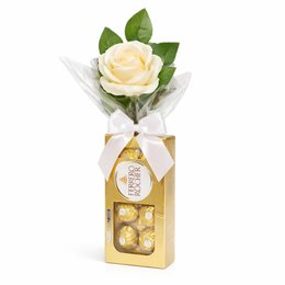 Imagem de Kit Ferrero Rocher Rosa Branca Artificial 