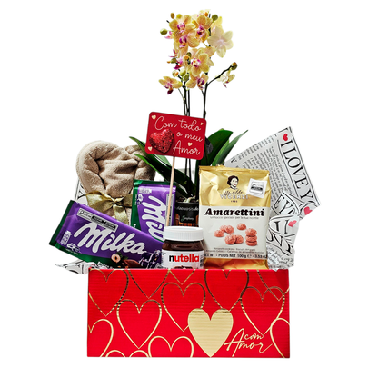 Cesta Amor com Orquídea