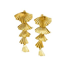 Imagem de Brinco Cascata Folhas Banho Ouro 18k