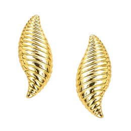 Imagem de Brinco Gota Listrado Banho Ouro 18K