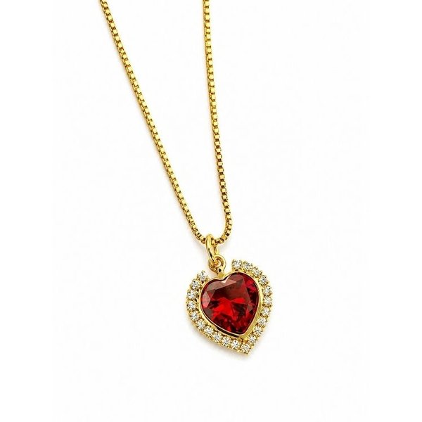 Conjunto Colar e Brinco Coração Banho Ouro 18k