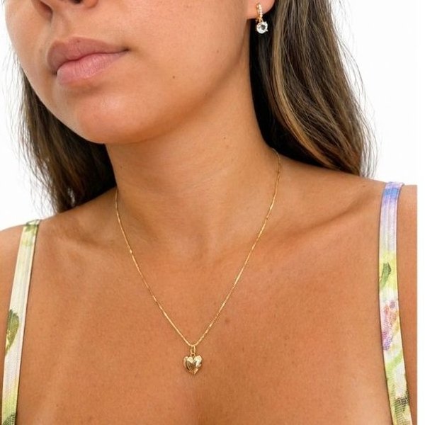 Conjunto Colar e Brinco Ponto Luz Banhado a Ouro 18K