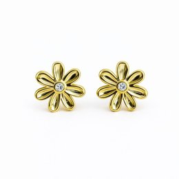 Imagem de Brinco Flor Ponto de Luz Banhado a Ouro 18K