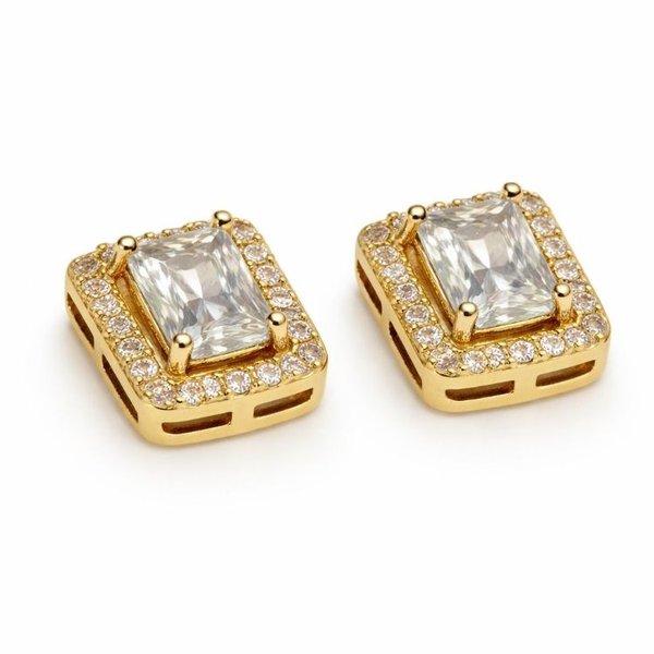 Conjunto Colar e Brinco com Zircônias Banho Ouro 18k