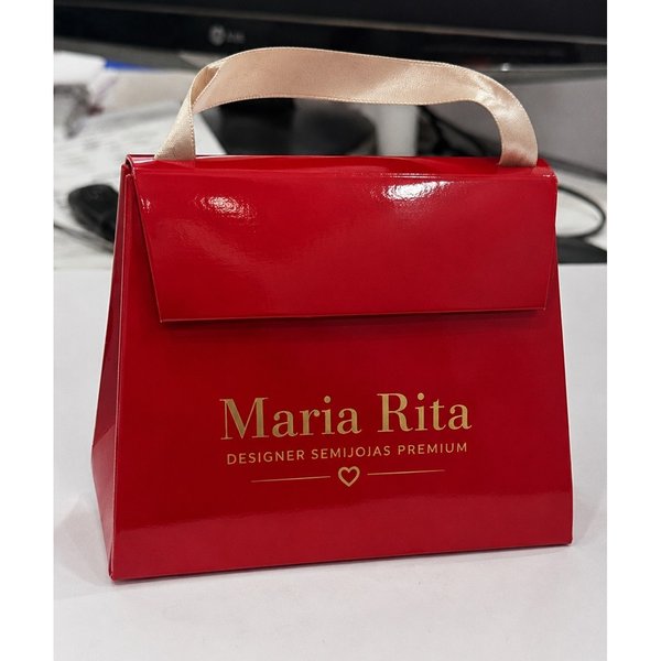 Conjunto Coração Vermelho Dourado Feminino Luxo
