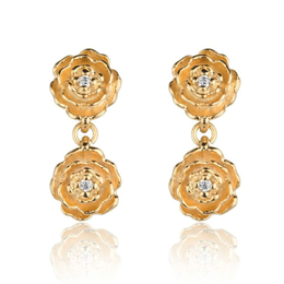 Imagem de Brinco Flor Banhado a ouro 18k