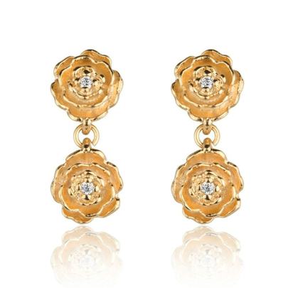Brinco Flor Banhado a ouro 18k