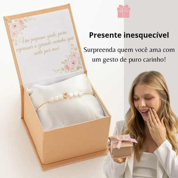 Kit Presente Pulseira Banhada A Ouro 18k E Caixa