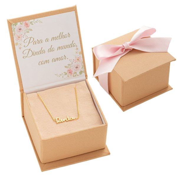 Presente Pulseira Dinda Banhado A Ouro 18k com Caixa