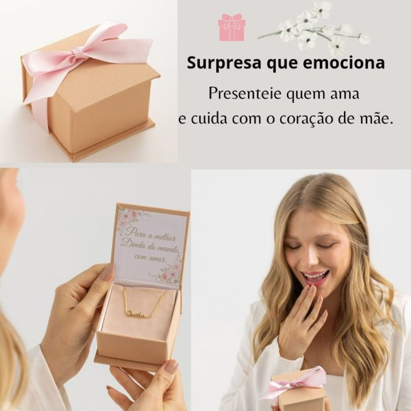 Presente Pulseira Dinda Banhado A Ouro 18k com Caixa