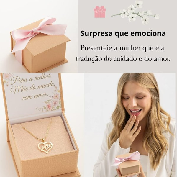 Presente Colar Mãe Banhado A Ouro 18k com Caixa