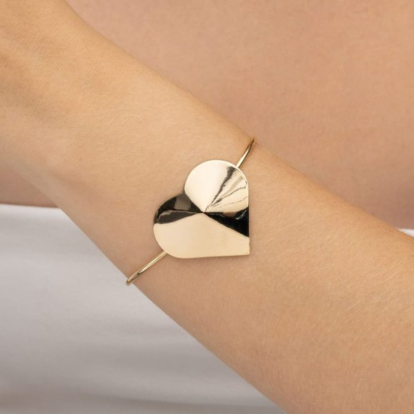 Bracelete Coração Banhado a Ouro 18k Caixa Mensagem
