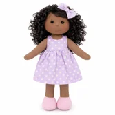 Kit Boneca de Pano Artesanal Morena Cacheada