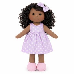 Imagem de Kit Boneca de Pano Artesanal Morena Cacheada 