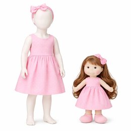 Imagem de Kit Boneca de Pano com 1 Vestido Infantil 05 à 6 anos