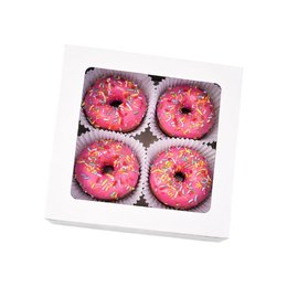 Imagem de Caixa com 4 Mini Cake Donuts com Granulado Colorido 