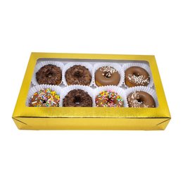 Imagem de Caixa com 8 Mini Cake Donuts com Chocolate e confeitos