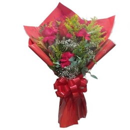 Imagem de Buquê de 6 Rosas Vermelhas Nacionais  
