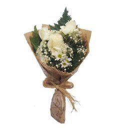 Imagem de Buquê com 3 Rosas Brancas 