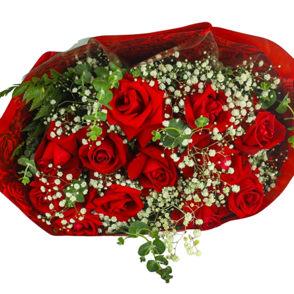 Buquê de 12 Rosas Vermelhas 