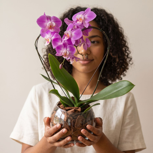 Orquidea Phalaenopiss Roxa de Coração